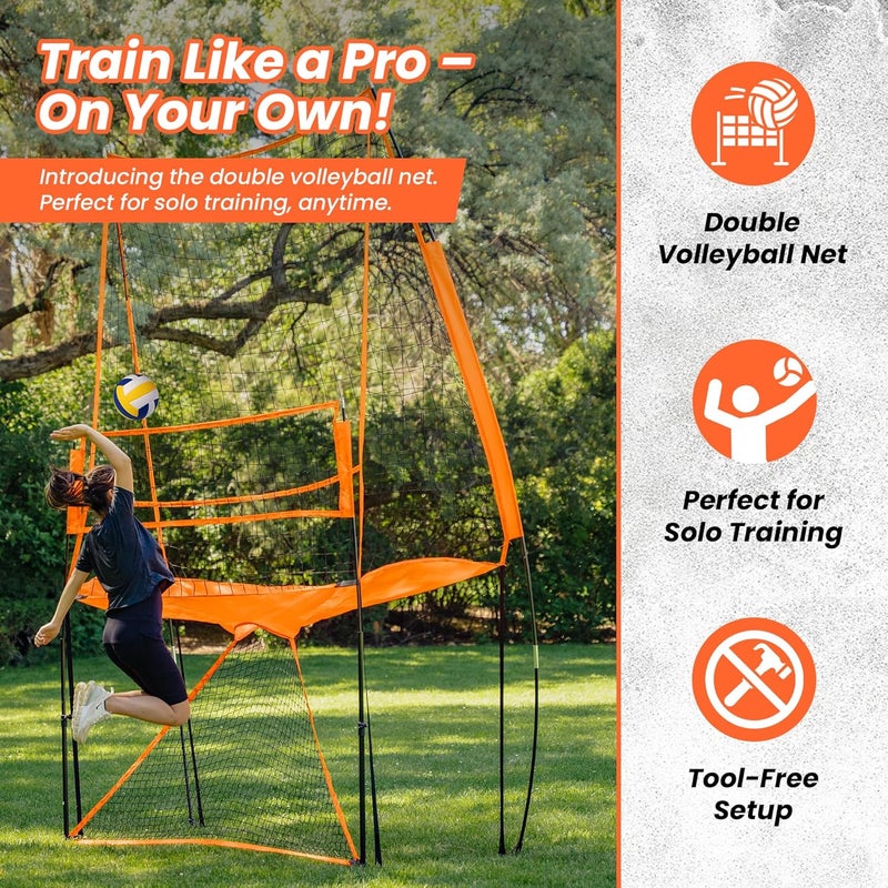 LABADRHO LBH® - Volleyball net for Backyard, Volleyball Training Equipment Outdoor & Indoor, Volleyball Practice Net, Trainer Equipment for Kids and Adult, Hitting Trainer nets rebounder - Image 2